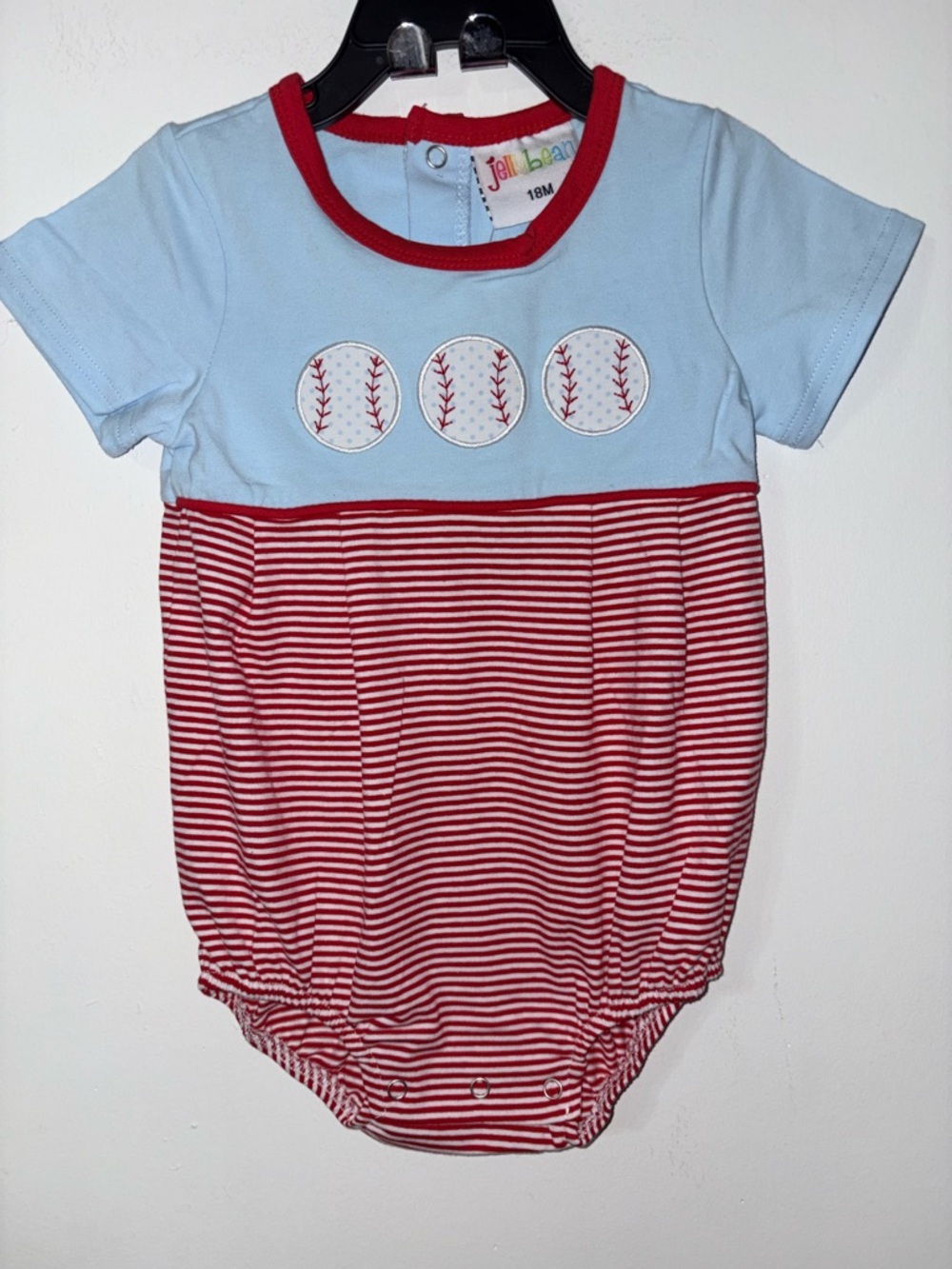 Jellybean by Smock Candy Take Me Out To The Ball bubble romper baby 18 month new
